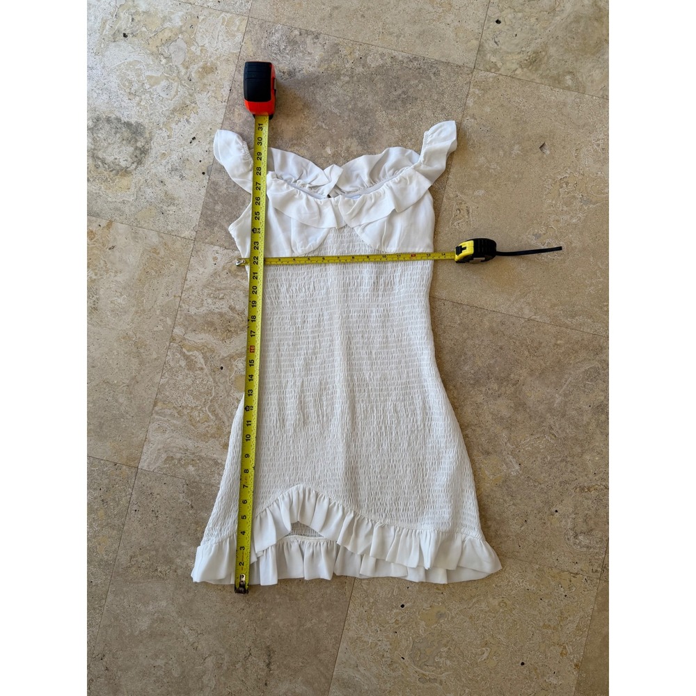 Princess Polly White Smocked Ruffle Mini Dress - Picture 4 of 5